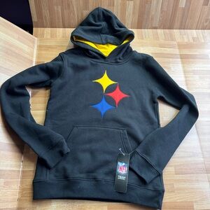 NFL Pittsburgh Steelers pullover black and gold hoodie,kids 10/12, NWT